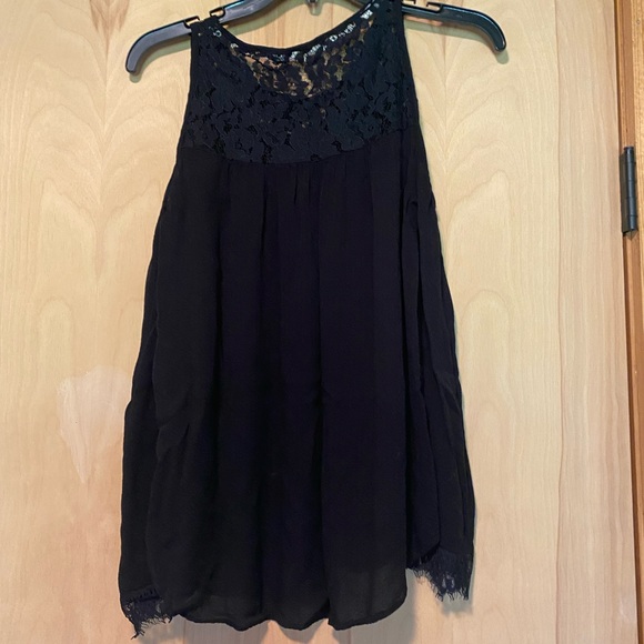 Juniors small shoulder cutout long sleeve lacy top - Picture 1 of 4